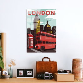 Wallity Cuadro Decorativo de Vidrio Templado Multicolor 30 x 45 cm